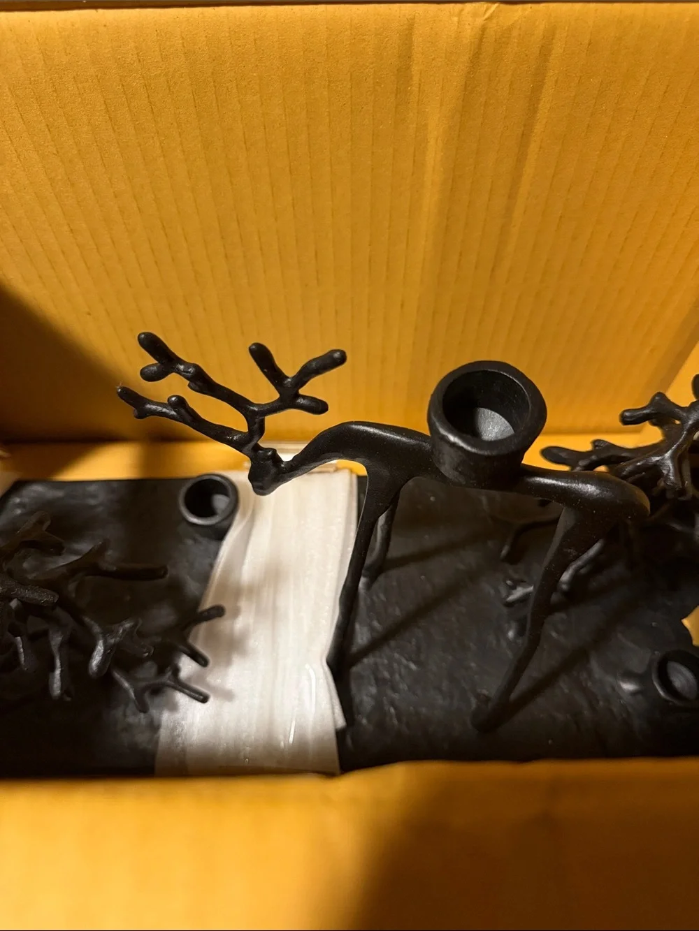 Pottery Barn Sculpted Reindeer Centerpiece Candle Holder BNIB